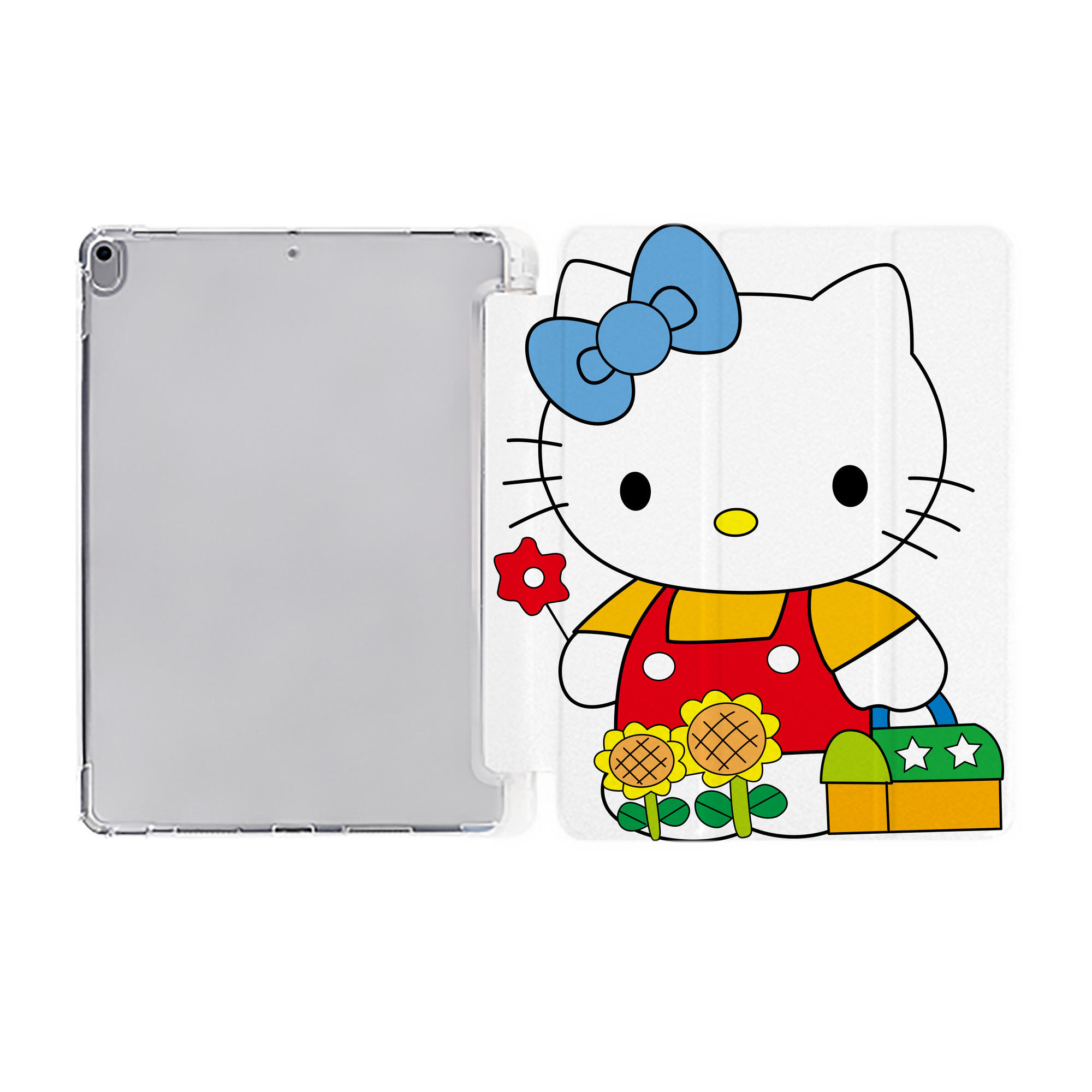 （画像用） Hello Kitty ハローキティ IPad ケース ペン収納付き 三つ折りスタンド PUレザー×シリコン 対応機種9.5/10.5/10.9インチ
